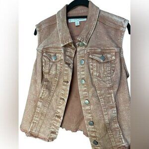 CATO Denim Vest Size Small Blush